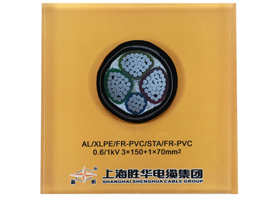 Chiny 0,6 / 1kV 3x150 + 1x70 mm2 YJLV22 opancerzony kabel elektryczny AL / XLPE / STA / PVC aluminiowy kabel zasilający dostawca