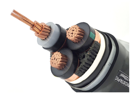 Chiny 8.7 / 15kV 3x120 185 240 300mm2 YJV22 opancerzony kabel XLPE CU / XLPE / PVC / STA / PVC miedziany kabel MV dostawca