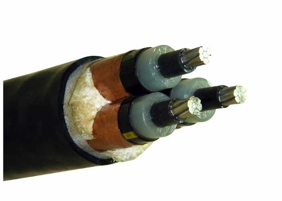 Chiny Pancerny kabel elektryczny 33KV 3 rdzeń 185mm2 AL / XLPE / PVC Drukowanie atramentowe dostawca