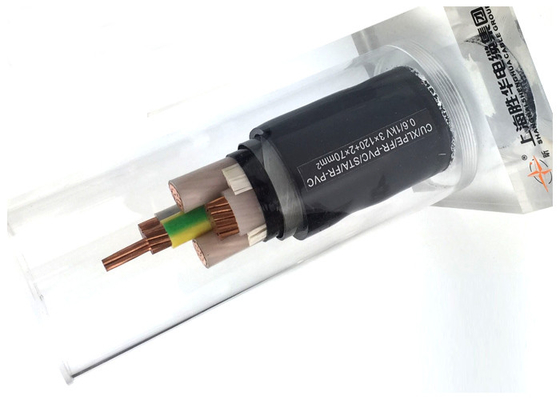 Chiny Miedziany przewód stalowy Opancerzony kabel elektryczny z czarną powłoką PCV dostawca