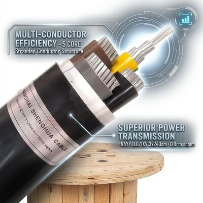 Chiny IP68 wodoodporny PVC izolowany kabel zasilania 0,6/1kV 4x25mm2 bezpośrednie zakopanie pod ziemią dostawca