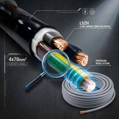 Chiny N2XCH 4x25mm2 LSZH PVC Insulated Cable Low Smoke Zero Halogen 0.6/1kV IEC60502 dostawca