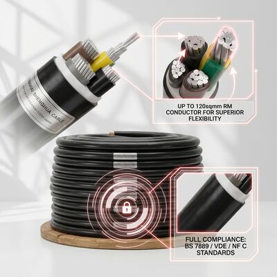 BS 7889 VDE NF C Standard PVC Insulated Cable 0.6/1kV 5 Core 5x16mm2 Export dostawca