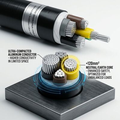 UV Resistant PVC Insulated Power Cable 0.6/1kV 4x35mm2 Aerial Overhead Outdoor Use dostawca