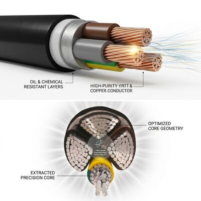 Odporny na olej i chemikalia kabel z izolacją PVC 450/750V 3-żyłowy do użytku przemysłowego dostawca
