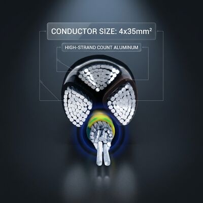 UV Resistant PVC Insulated Power Cable 0.6/1kV 4x35mm2 Aerial Overhead Outdoor Use dostawca