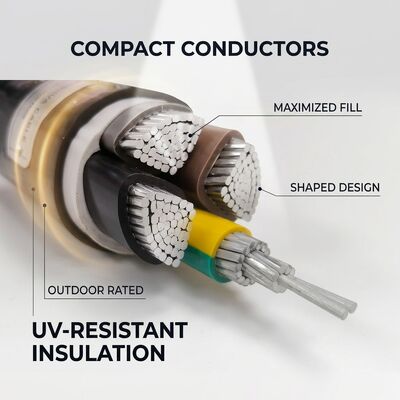 UV Resistant PVC Insulated Power Cable 0.6/1kV 4x35mm2 Aerial Overhead Outdoor Use dostawca