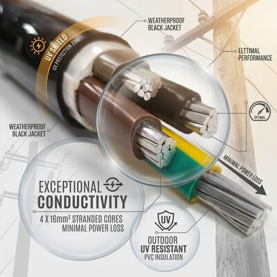 NYY 4x50mm2 Weather Resistant PVC Insulated Cable Aerial Installation 0.6/1kV IEC60502 dostawca