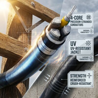 ABC 4x35mm2 UV Stabilized PVC Insulated Aerial Bundled Cable Overhead 0.6/1kV IEC60502 dostawca