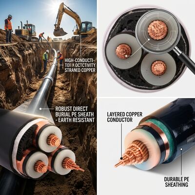 Kabel zasilający podziemny z izolacją XLPE w osłonie PE do bezpośredniego zakopania 0,6/1kV dostawca